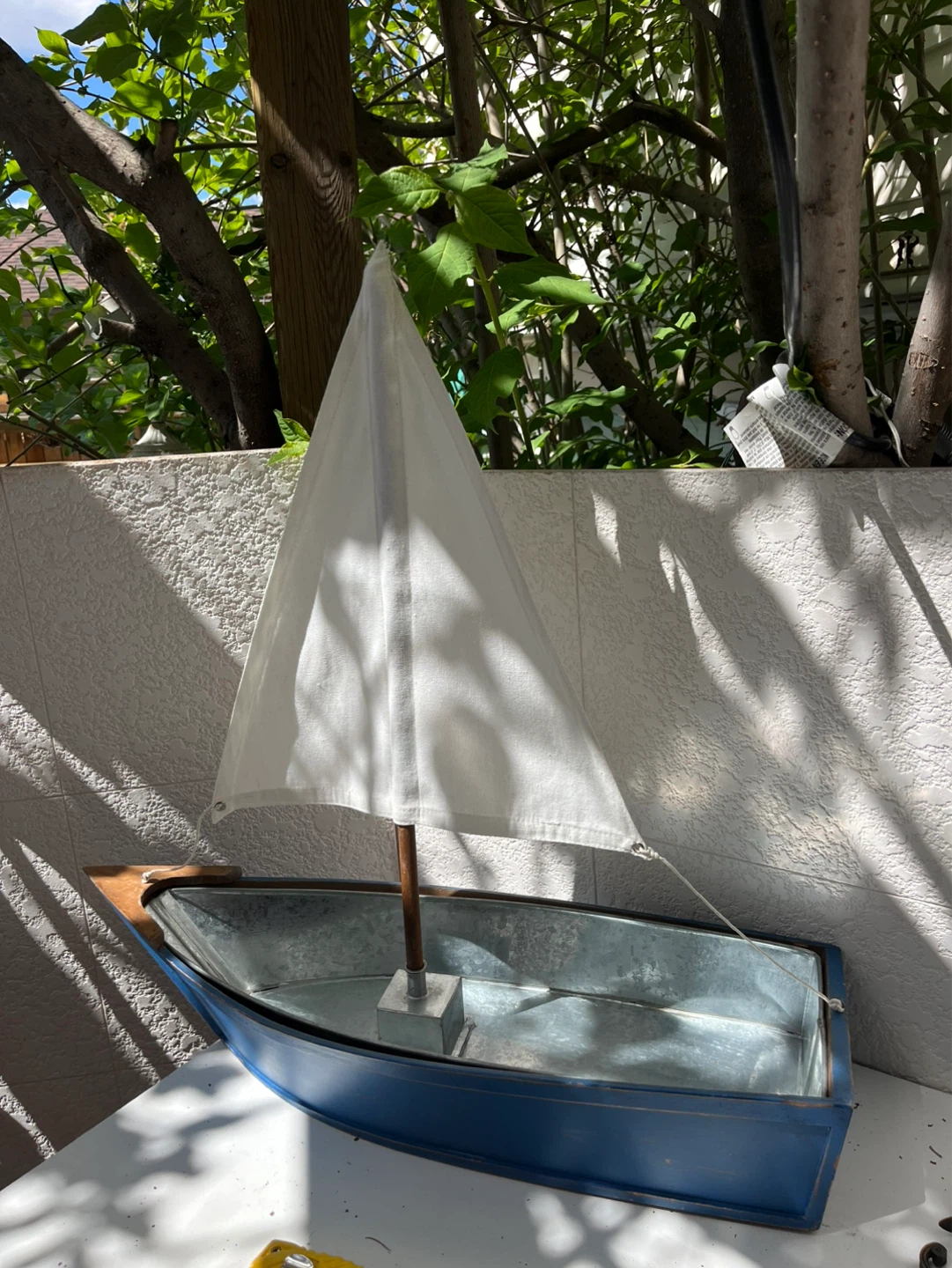 Decorative Metal Sailboat Planter - photo 2