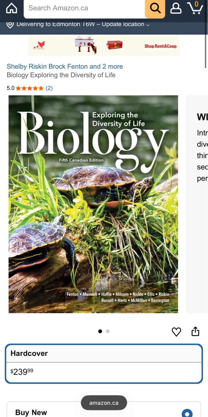 Biology: Exploring the Diversity of Life (5th edition)