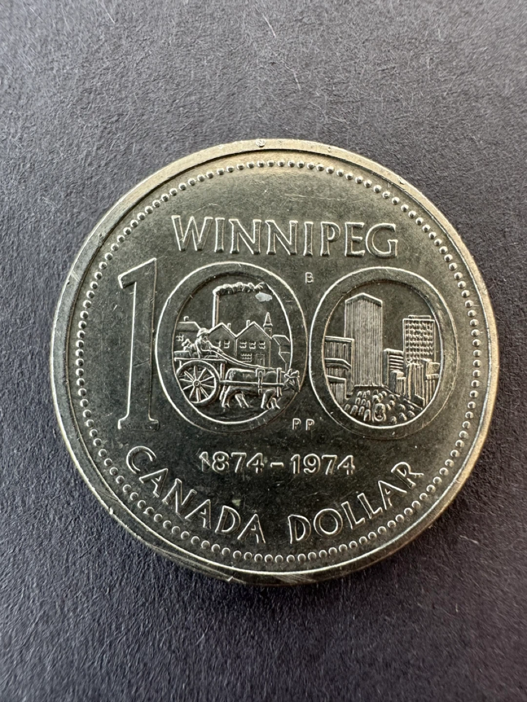 Canada 1974 Winnipeg Centennial Dollar Coin