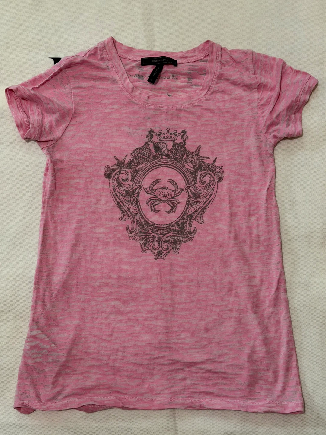 BCBGMAXAZRIA Pink Crab Graphic T-Shirt