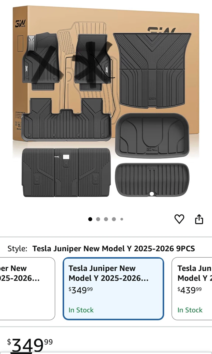 SW 7 Piece All-Weather Floor Mats Tesla Model Y  (2025-2026) - photo 2