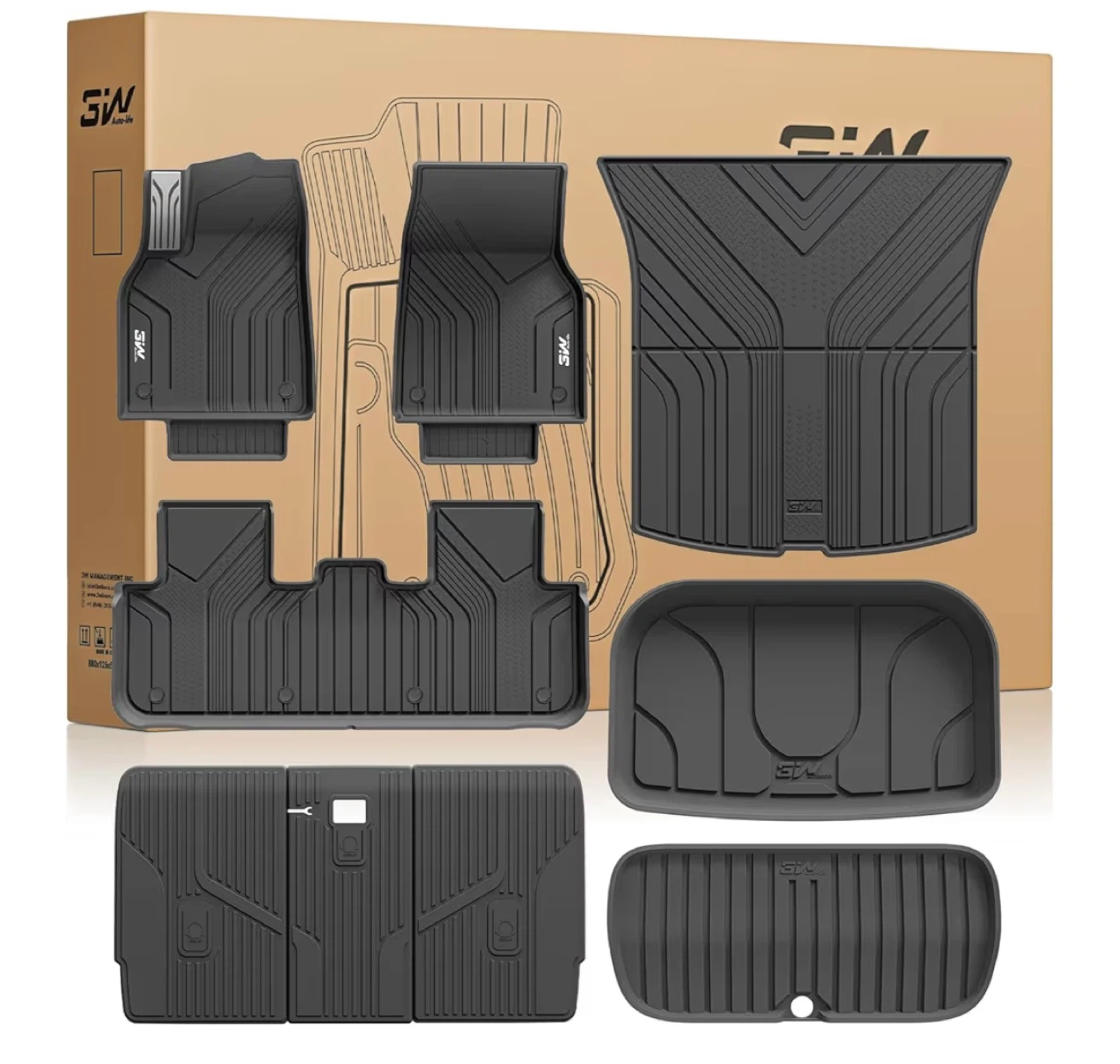 SW 7 Piece All-Weather Floor Mats Tesla Model Y  (2025-2026)