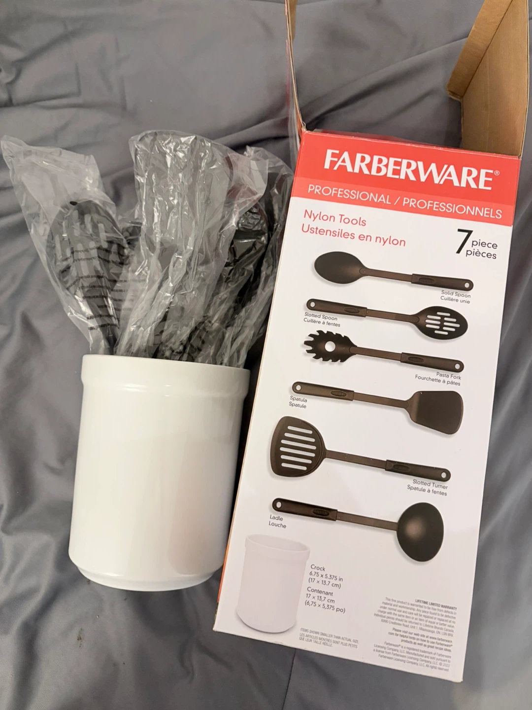 Farberware Nylon Tools 7-Piece Utensil Set with Crock
