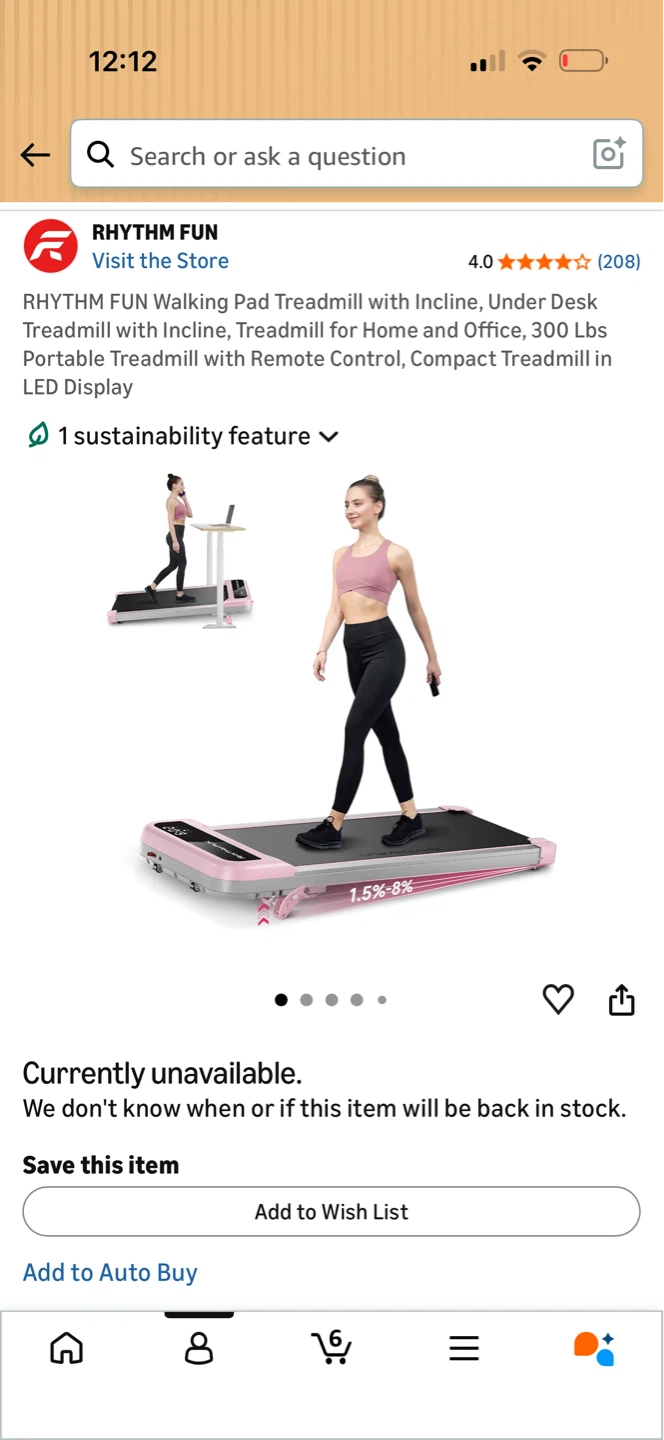 RHYTHM FUN Walking Pad Treadmill with Incline