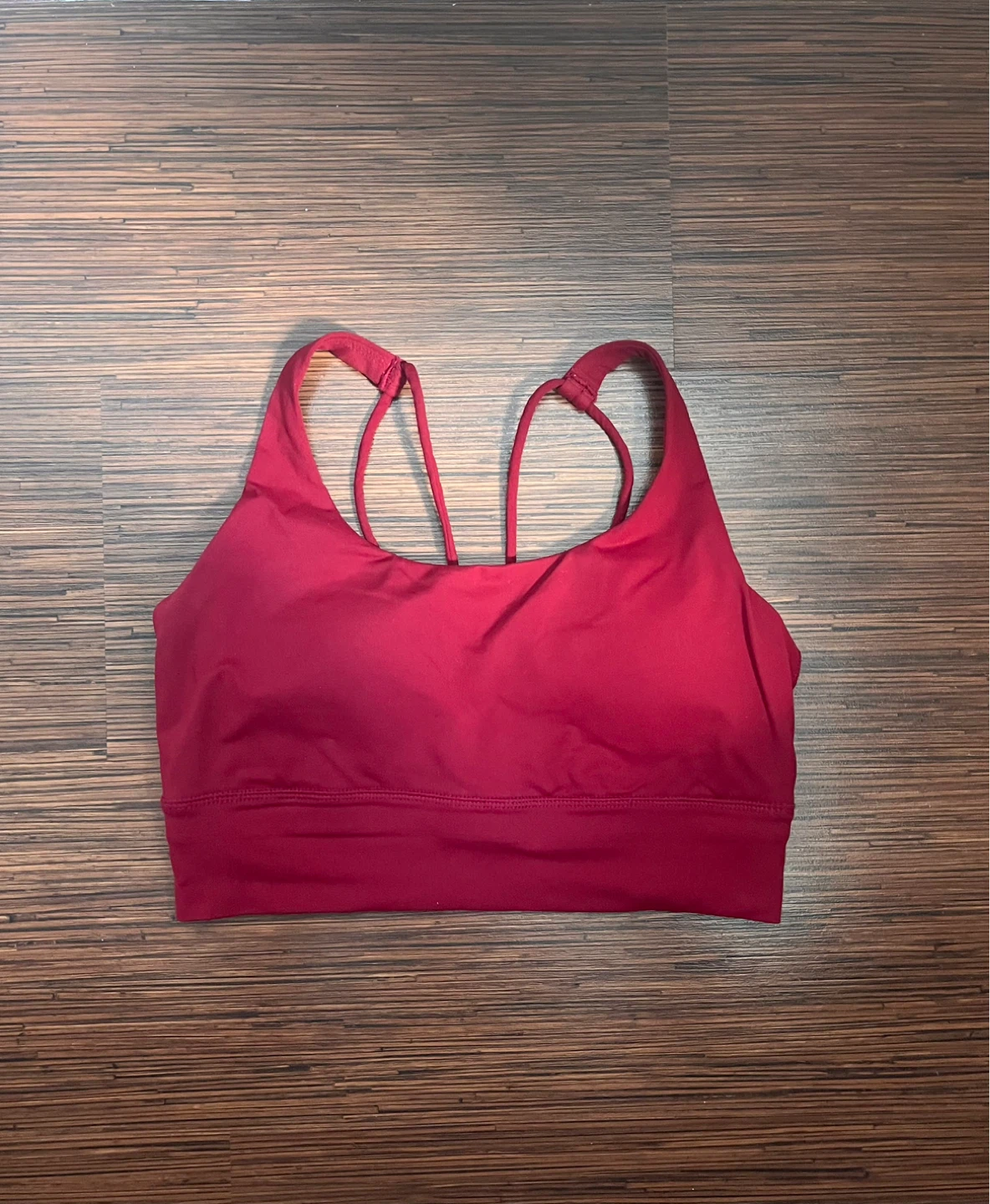 Dark Red Longline Sports Bra