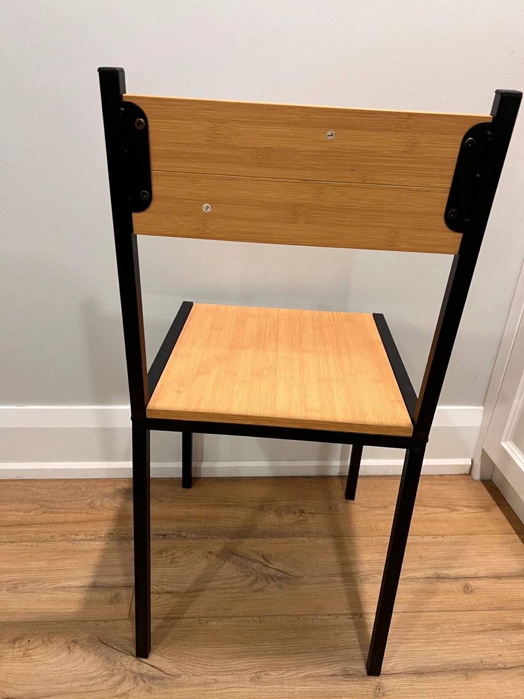 Modern Black Metal & Wood Dining Chair - photo 2