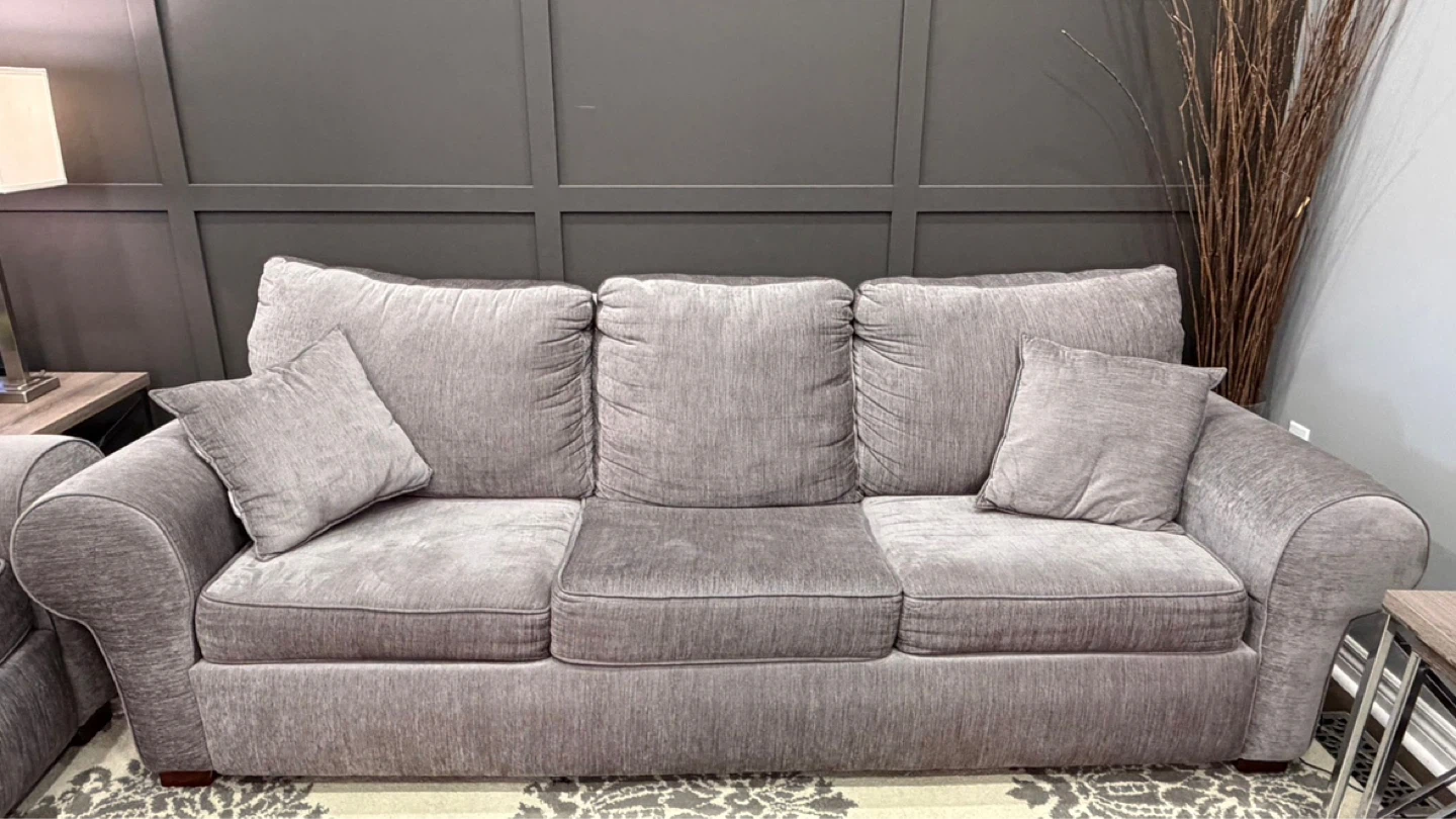 Grey Sofa with Pillows