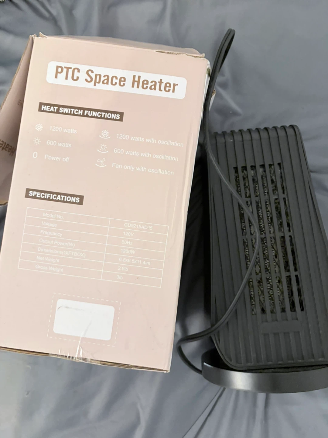 PTC Space Heater GD9215AD15