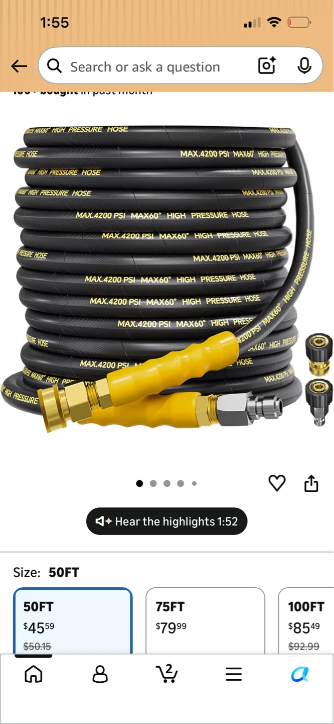 High Pressure Washer Hose - 50FT - photo 2