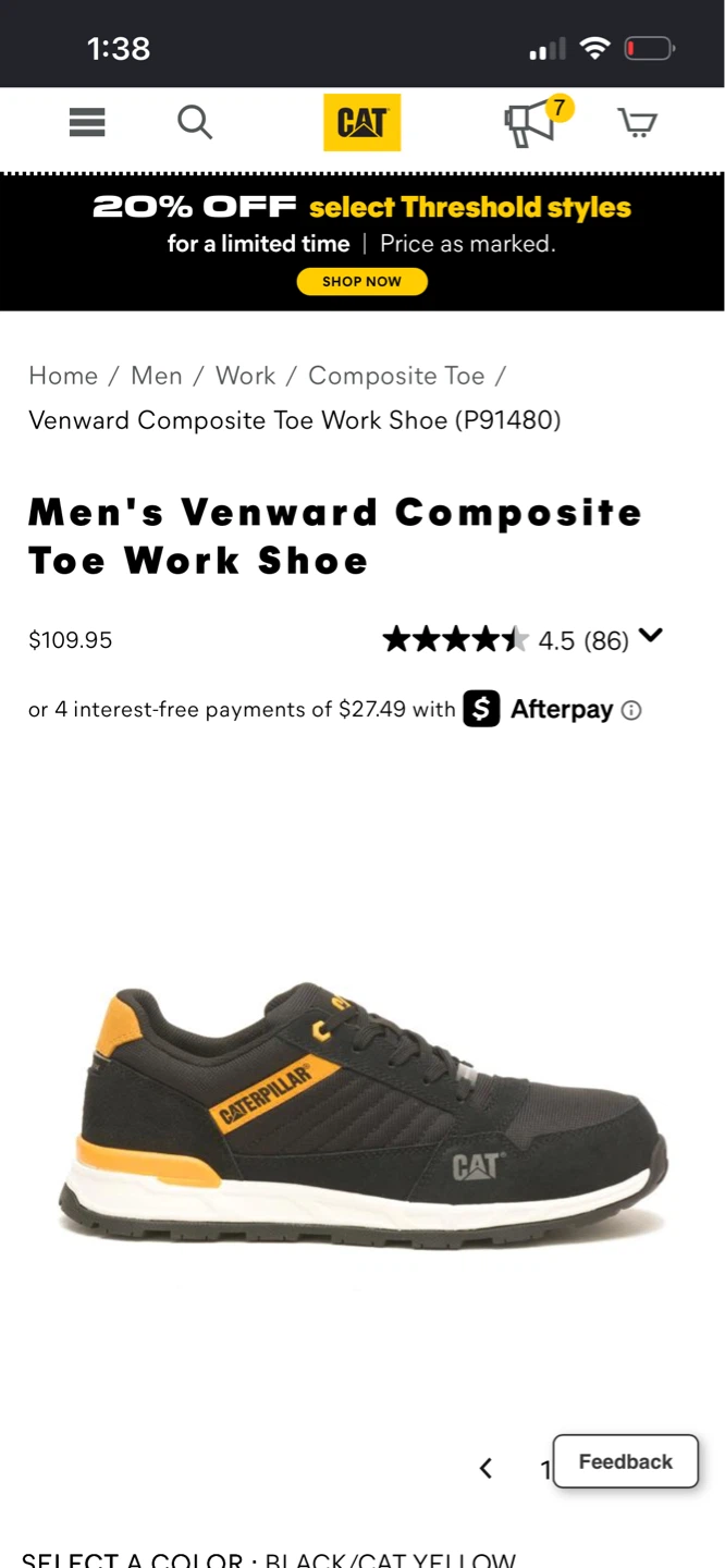 Caterpillar Men's Venward Composite Toe Work Shoe - photo 3