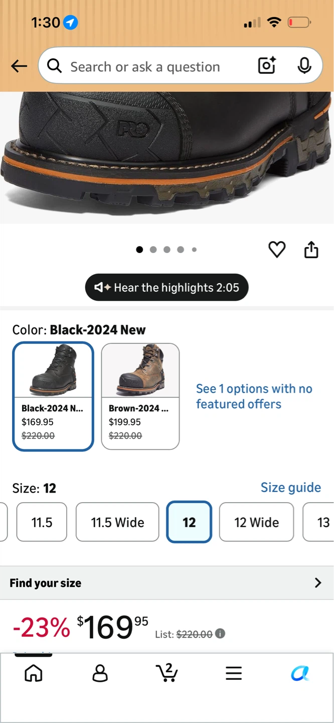 Timberland Pro Safety Toe Waterproof Boots - Size 12 - photo 2