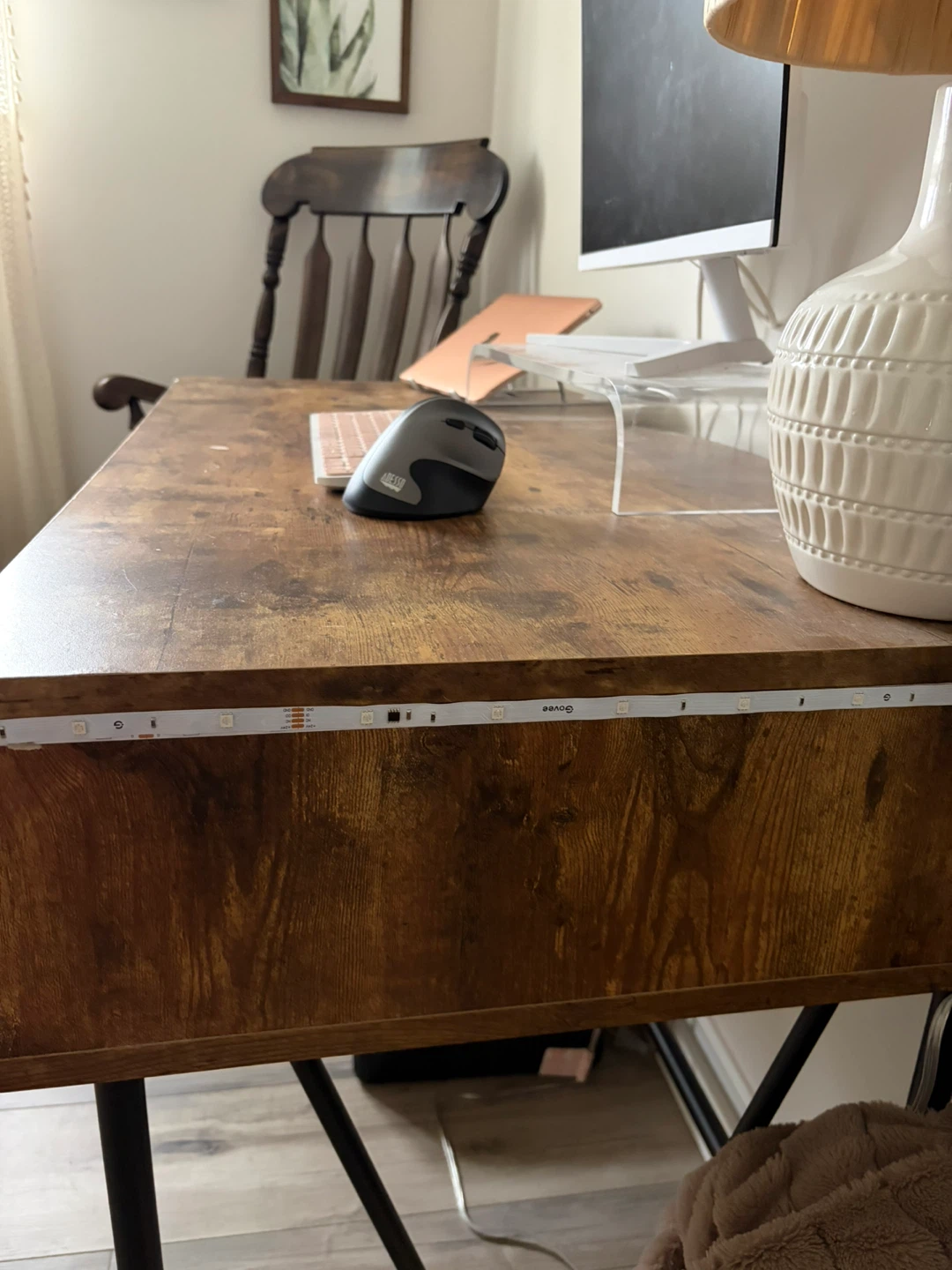 Rustic Wood-Look Desk with Drawers - photo 4