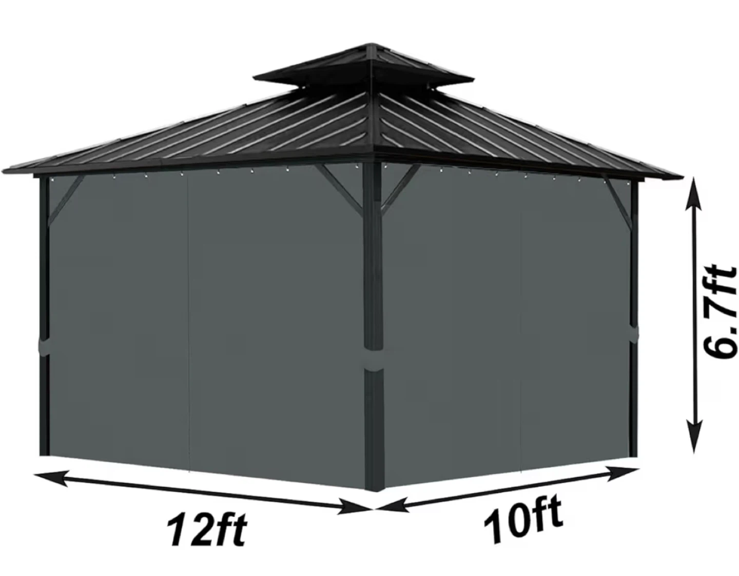 10 x 12 Gazebo Curtains - Grey - photo 5