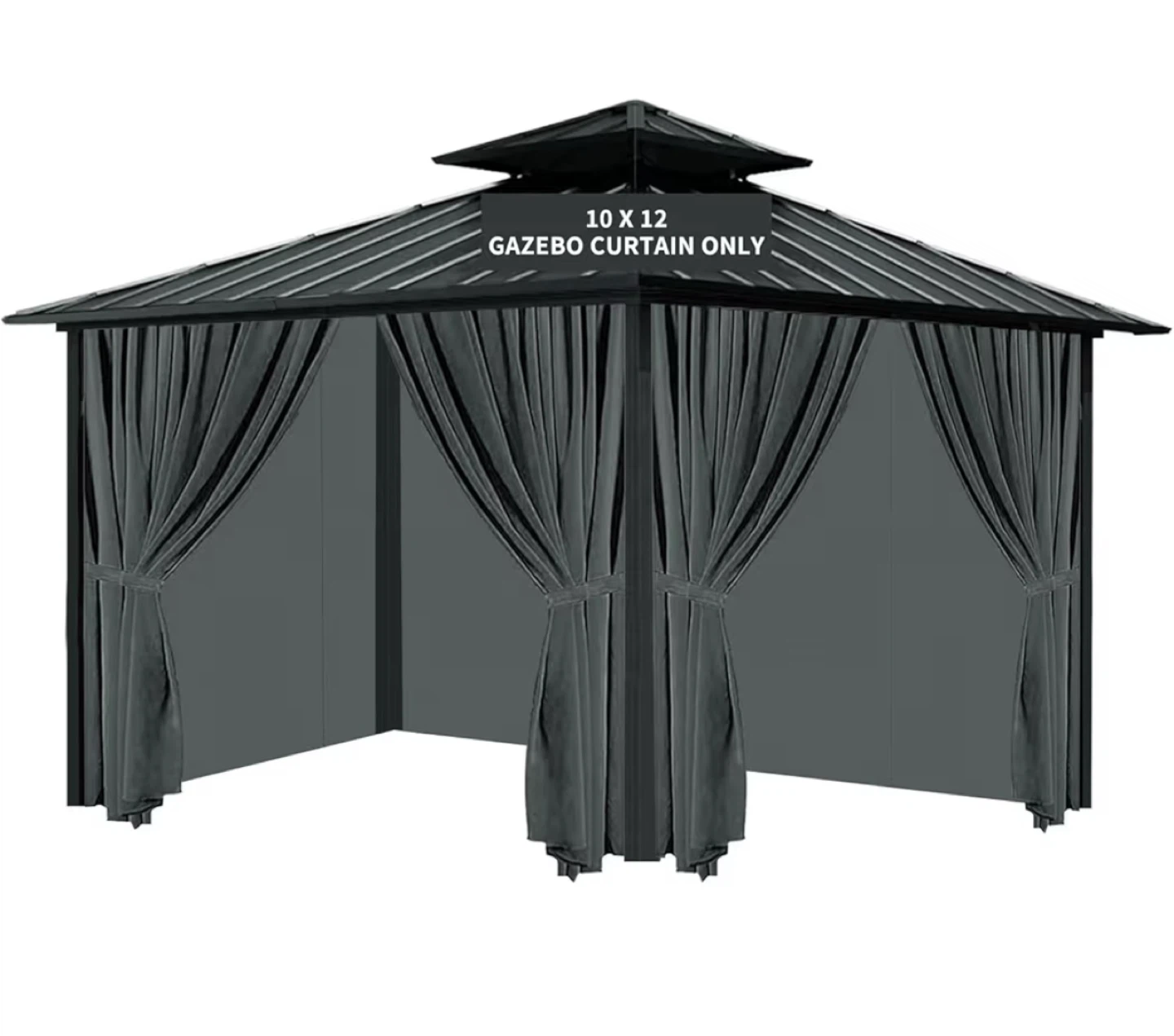 10 x 12 Gazebo Curtains - Grey