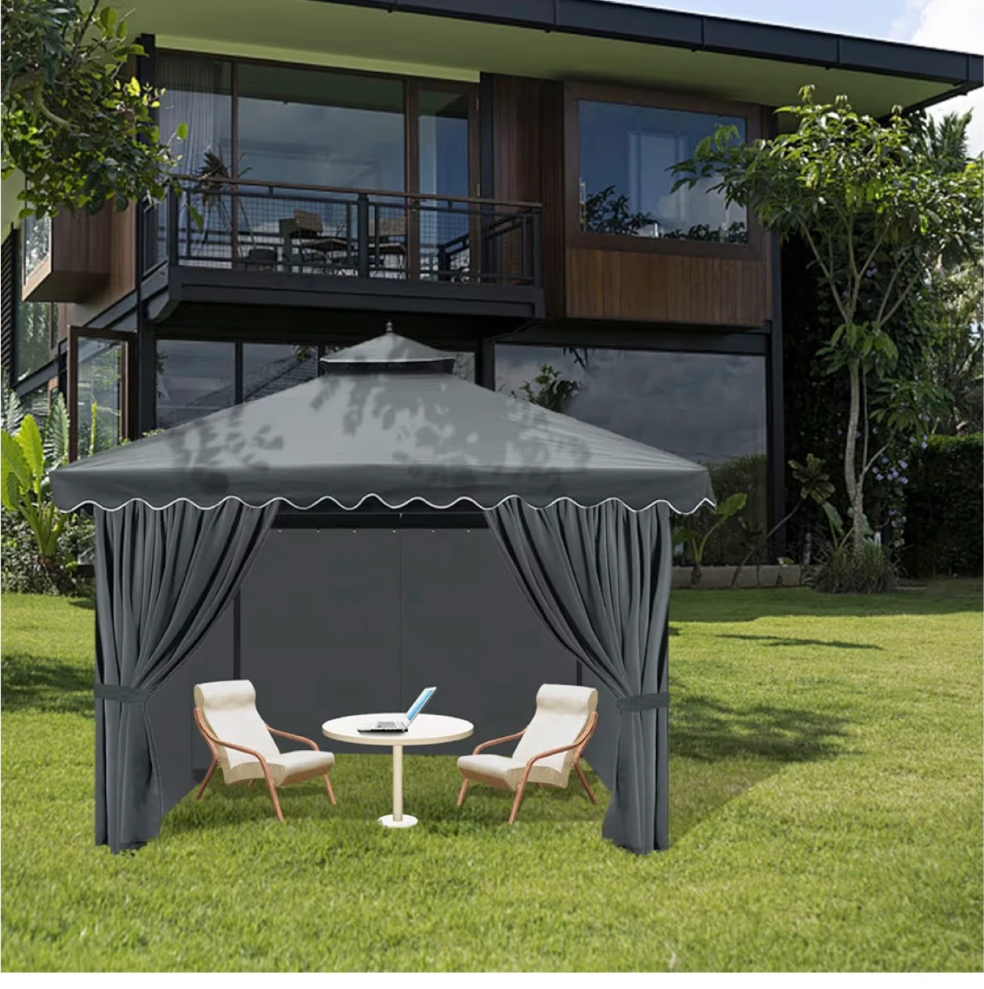 10 x 12 Gazebo Curtains - Grey - photo 2