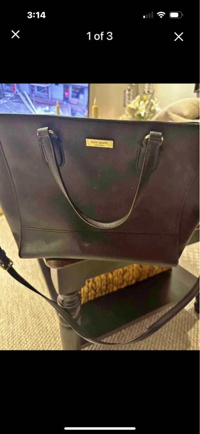 Kate Spade Black Leather Tote Bag