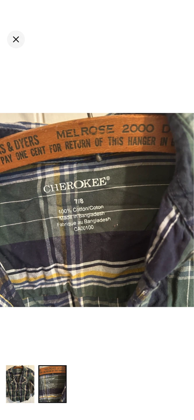Cherokee Plaid Button-Up Shirt 7/8 - photo 2