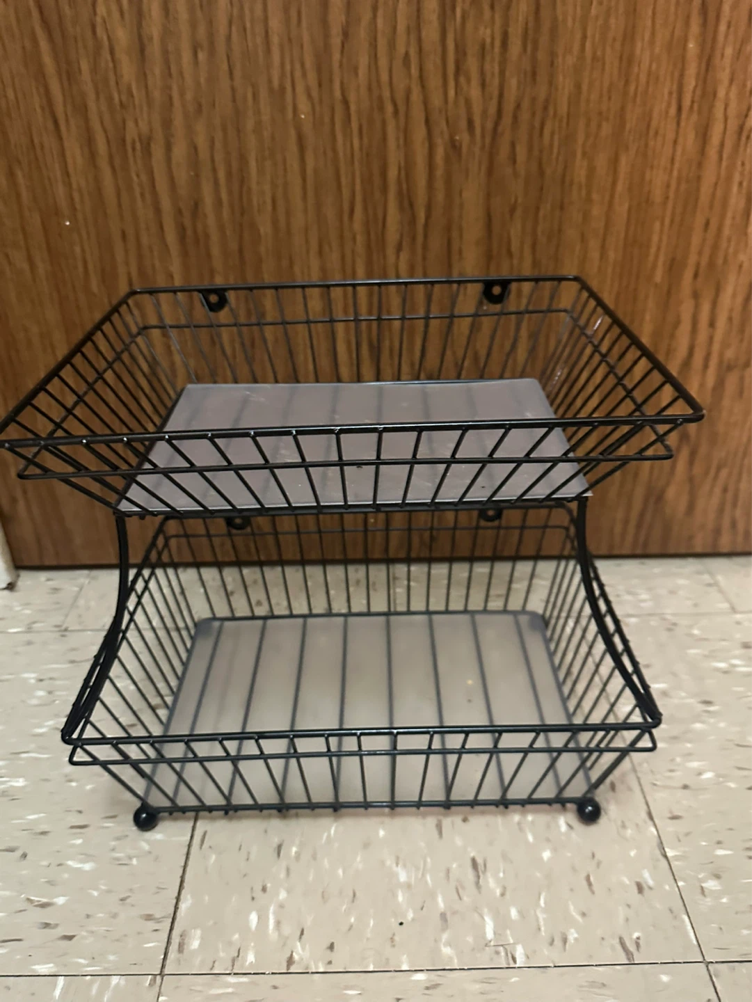 2-Tier Metal Wire Basket Stand - photo 2