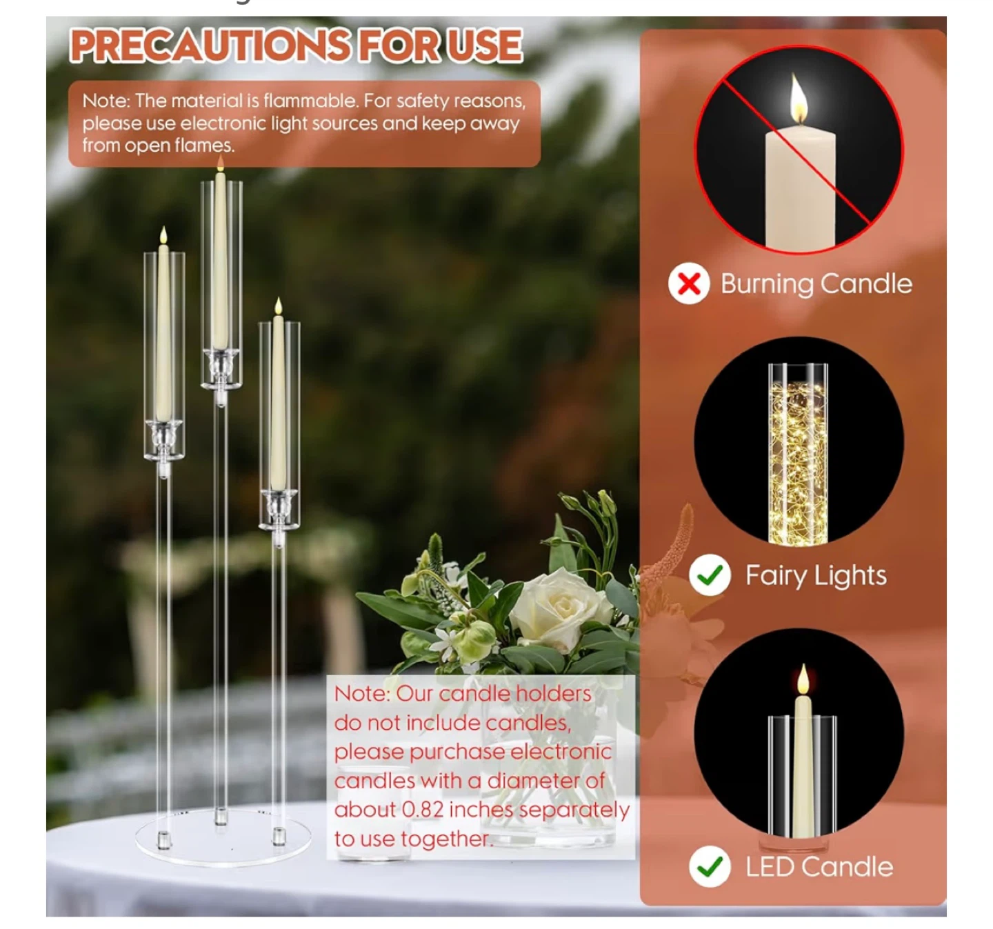 Clear Acrylic 3-Candle Candelabra - photo 5