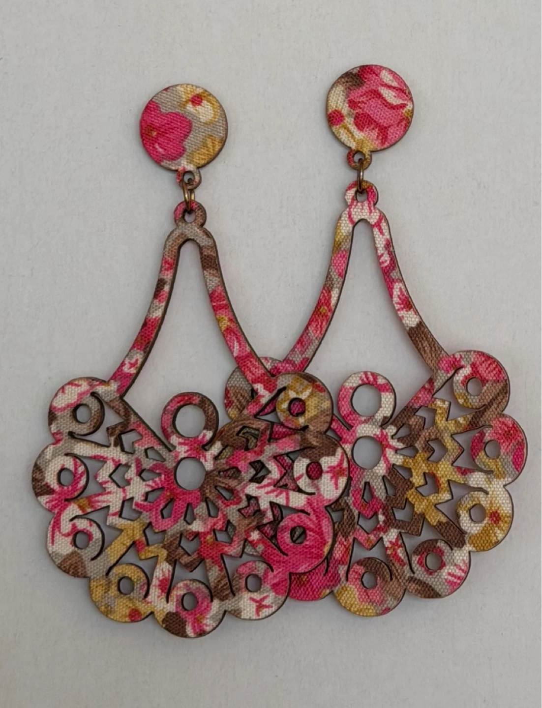Floral Wood Earrings