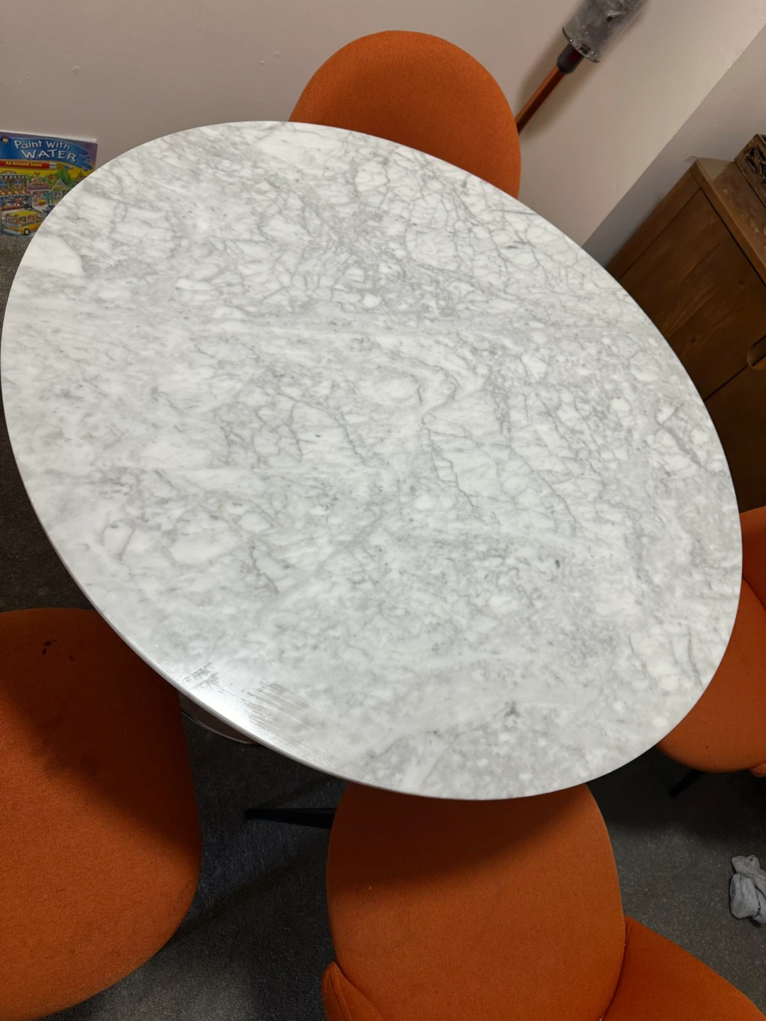 Round Marble Top Pedestal Dining Table - photo 4