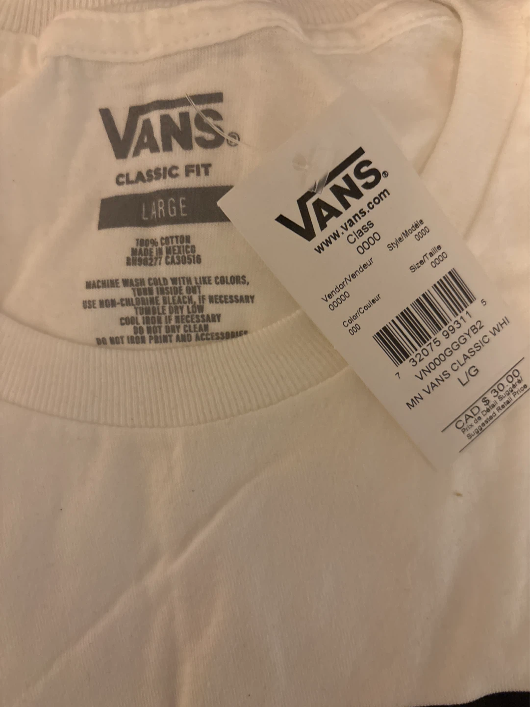 Vans Classic Fit T-Shirt Large White - photo 2