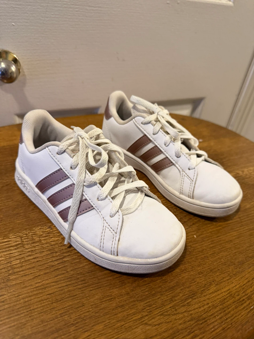Adidas Grand Court Shoes White Rose Gold Size 11.5K