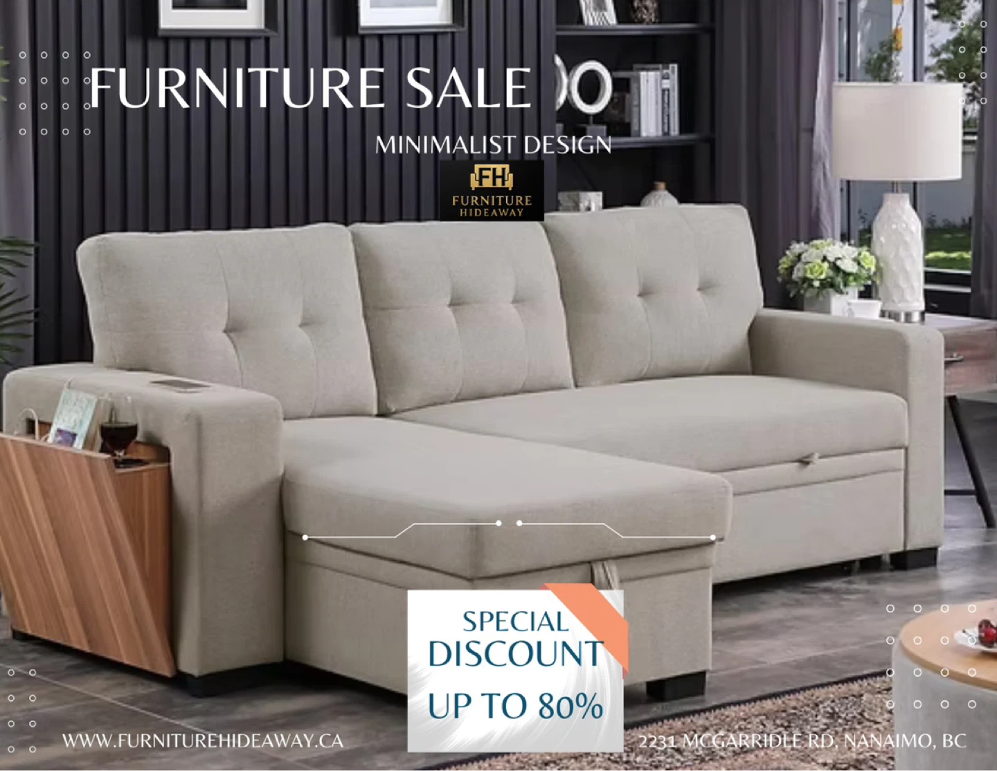 Sectional Sleeper Sofa with Storage