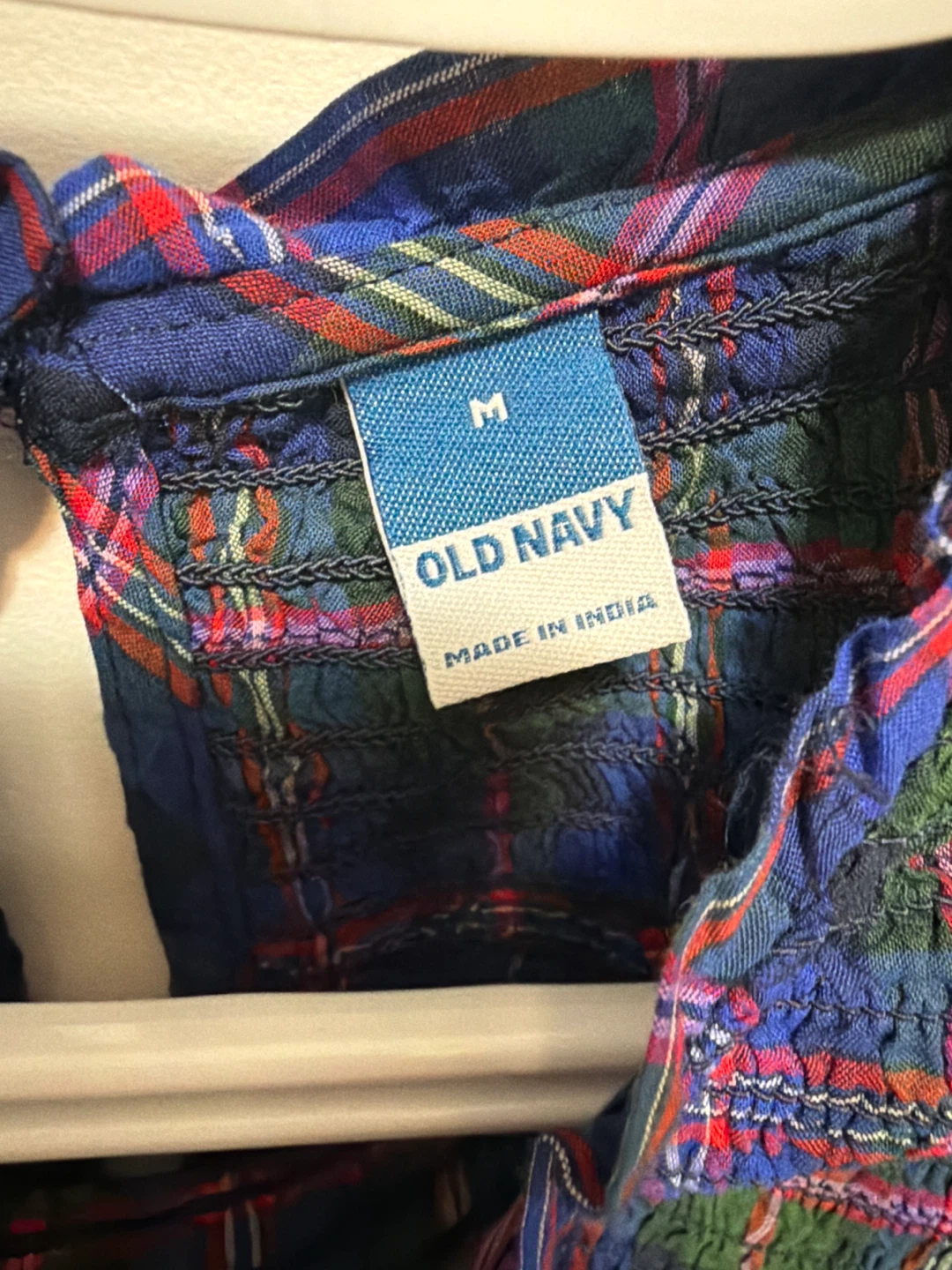 Old Navy Plaid Smocked Peplum Top - Size M - photo 3