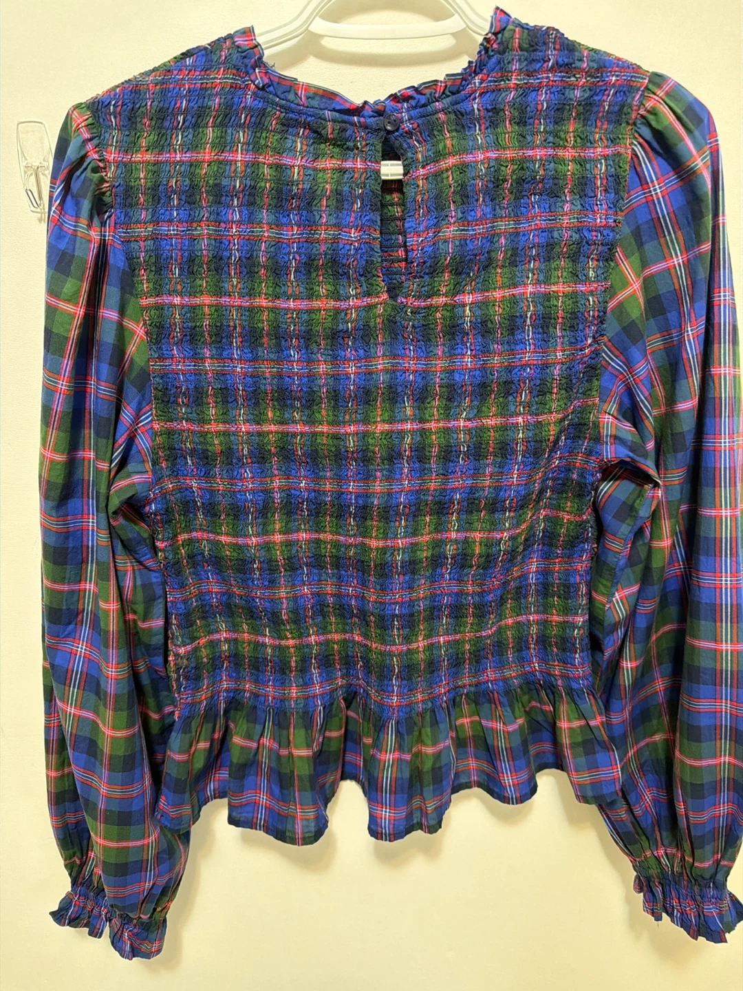 Old Navy Plaid Smocked Peplum Top - Size M - photo 4