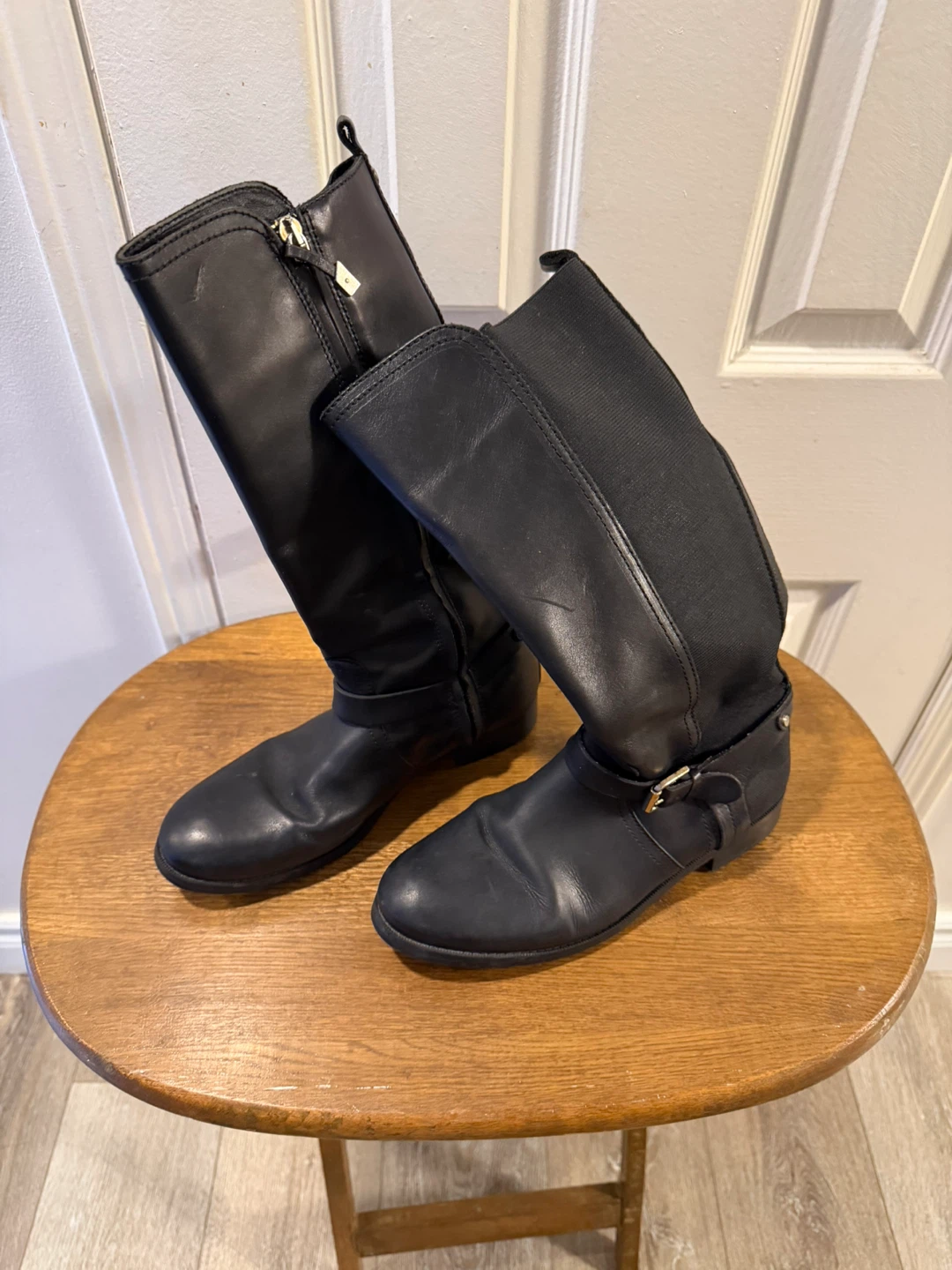 Black Leather Riding Boots