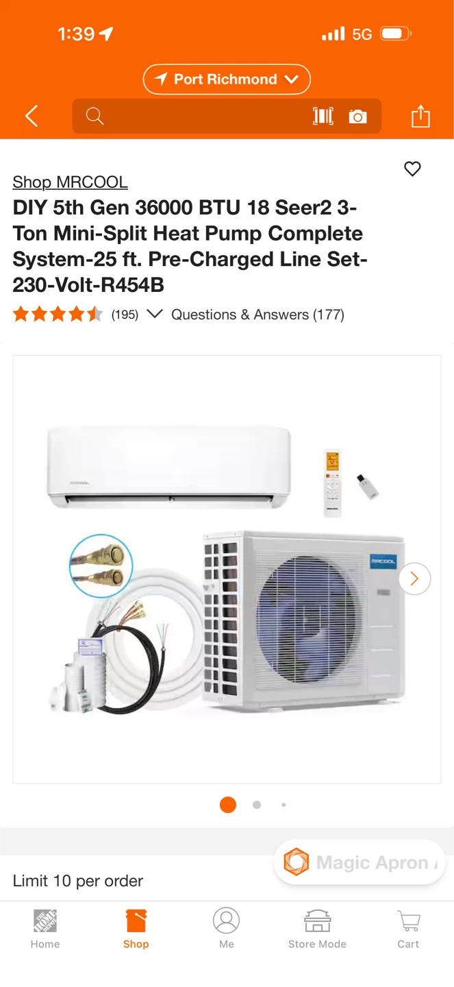 MRCOOL DIY 5th Gen 36000 BTU 3-Ton Heat Pump - photo 2