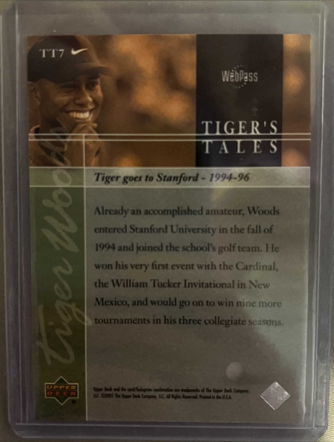 Upper Deck Tiger Woods 'Tiger's Tales' Trading Card - photo 4