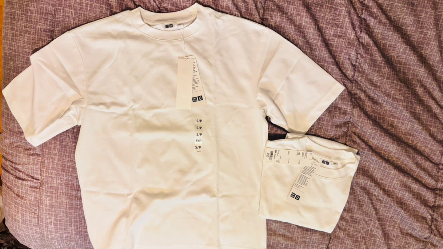 Uniqlo Cotton Crew Neck T-Shirts - White, Size S/P (2 Pack) - photo 3