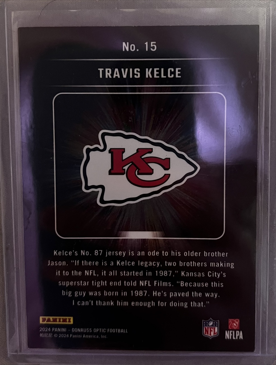 2024 Panini Donruss Optic Football Travis Kelce Card - photo 2