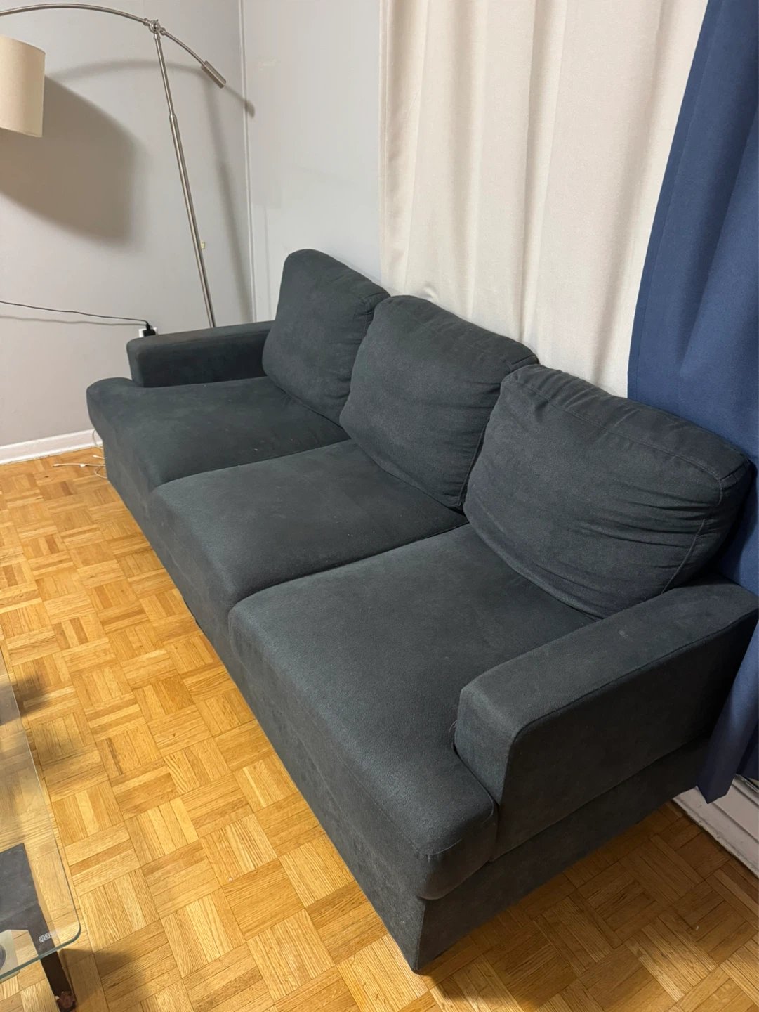 Dark Grey 3-Seater Sofa