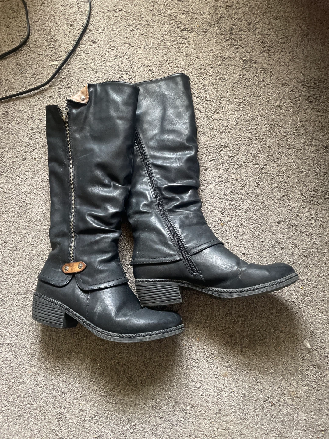 Sole Mate Black Faux Leather Boots