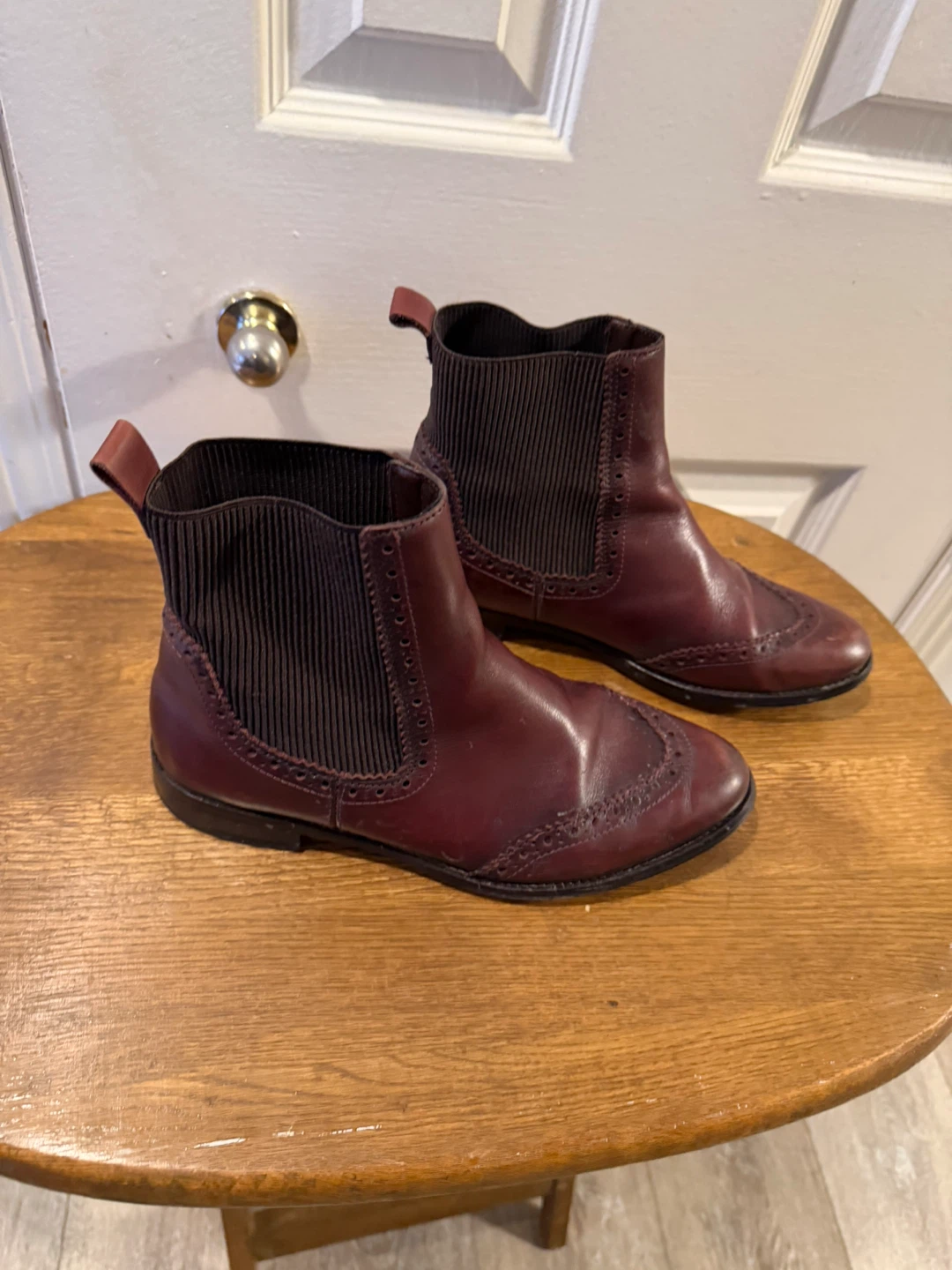 Massimo Dutti Burgundy Leather Chelsea Boots - photo 2