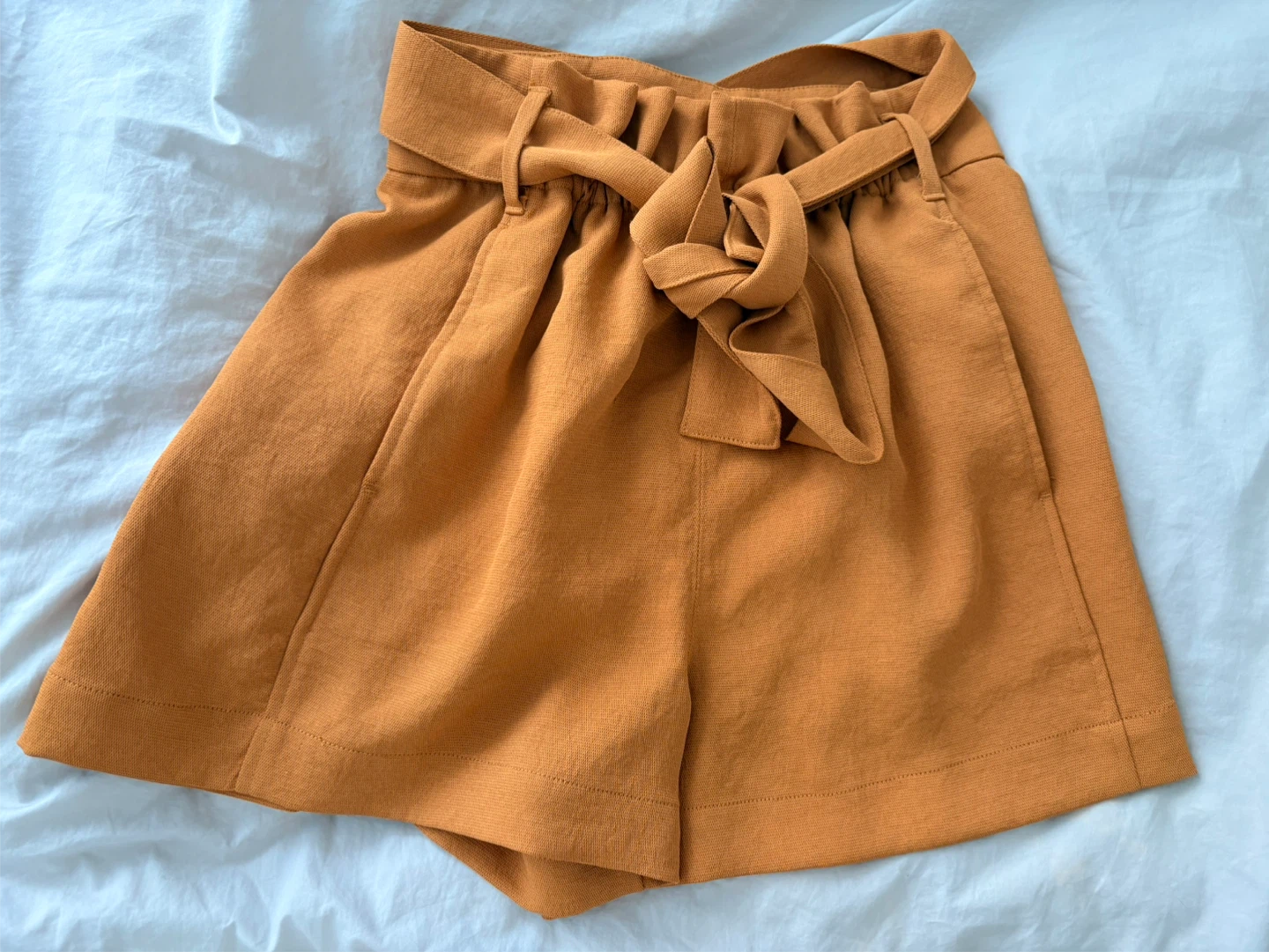 Wilfred Orange Paperbag Waist Shorts Size 4