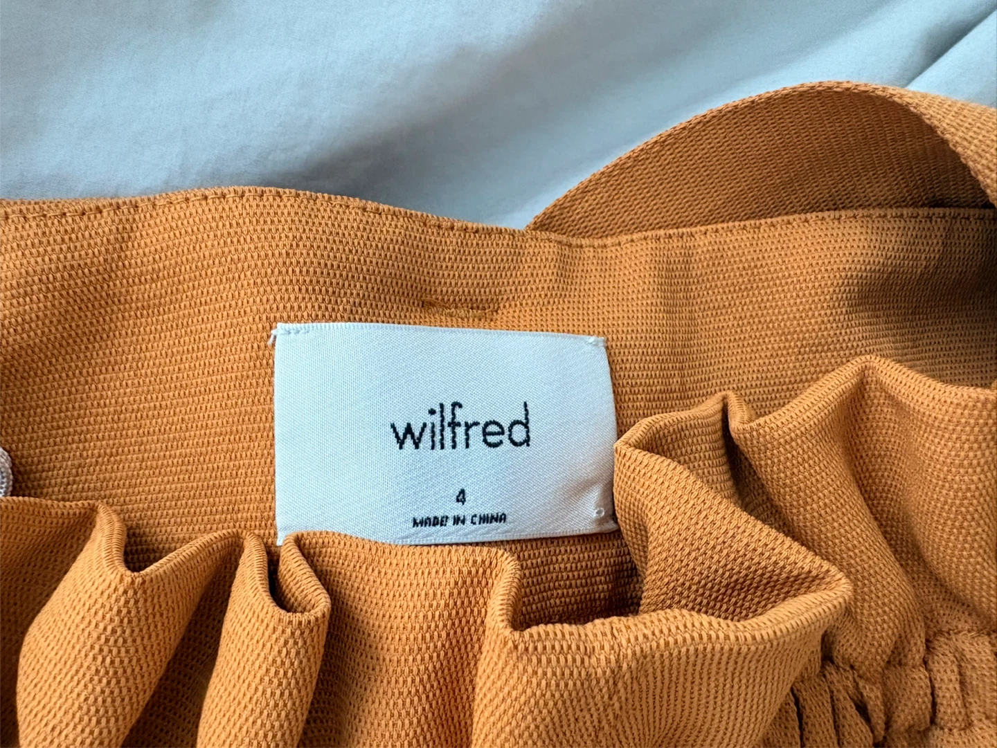 Wilfred Orange Paperbag Waist Shorts Size 4 - photo 2