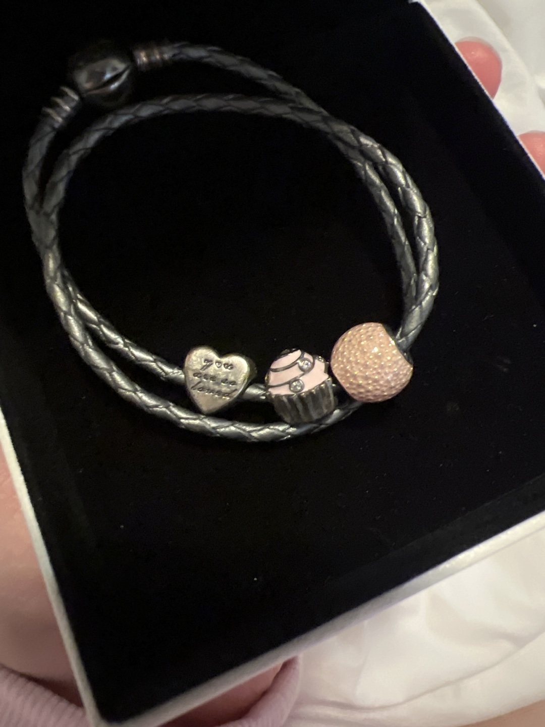 Pandora Double Leather Bracelet with Charms - photo 3