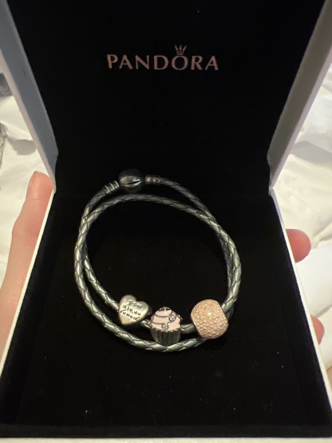 Pandora Double Leather Bracelet with Charms - photo 2