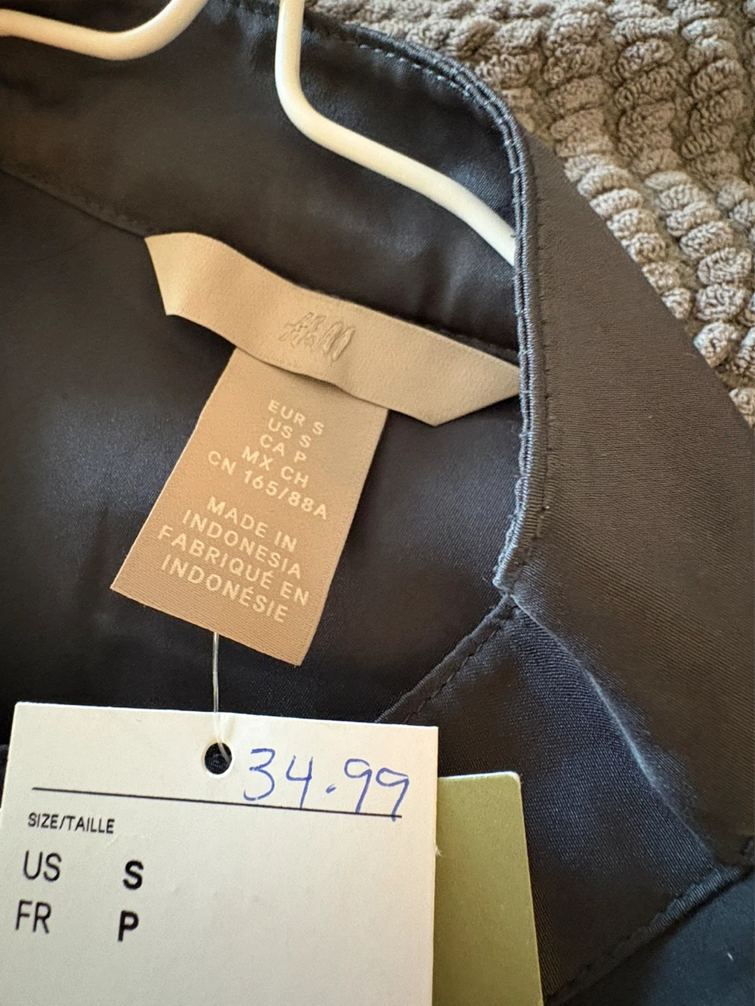New With Tags, Never worn,H&M navy blue shirt dress size small - photo 3