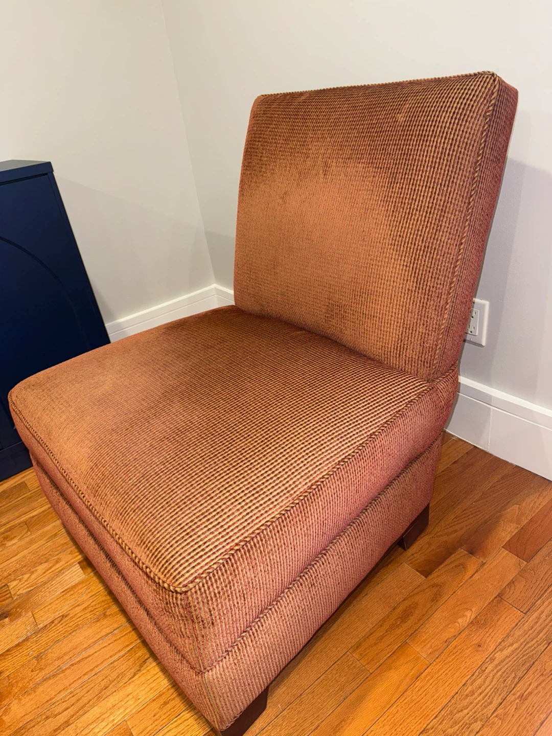 Accent Chair - Orange Textured Fabric - photo 2