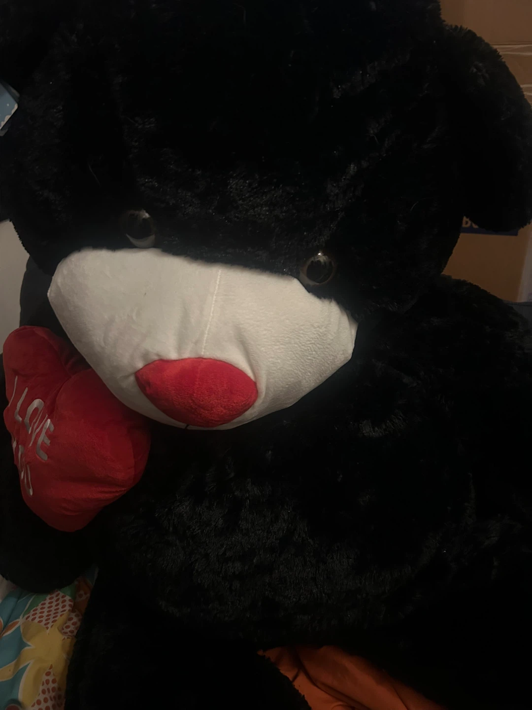 6ft Black Teddy Bear with "I Love You" Heart Pillow - photo 3