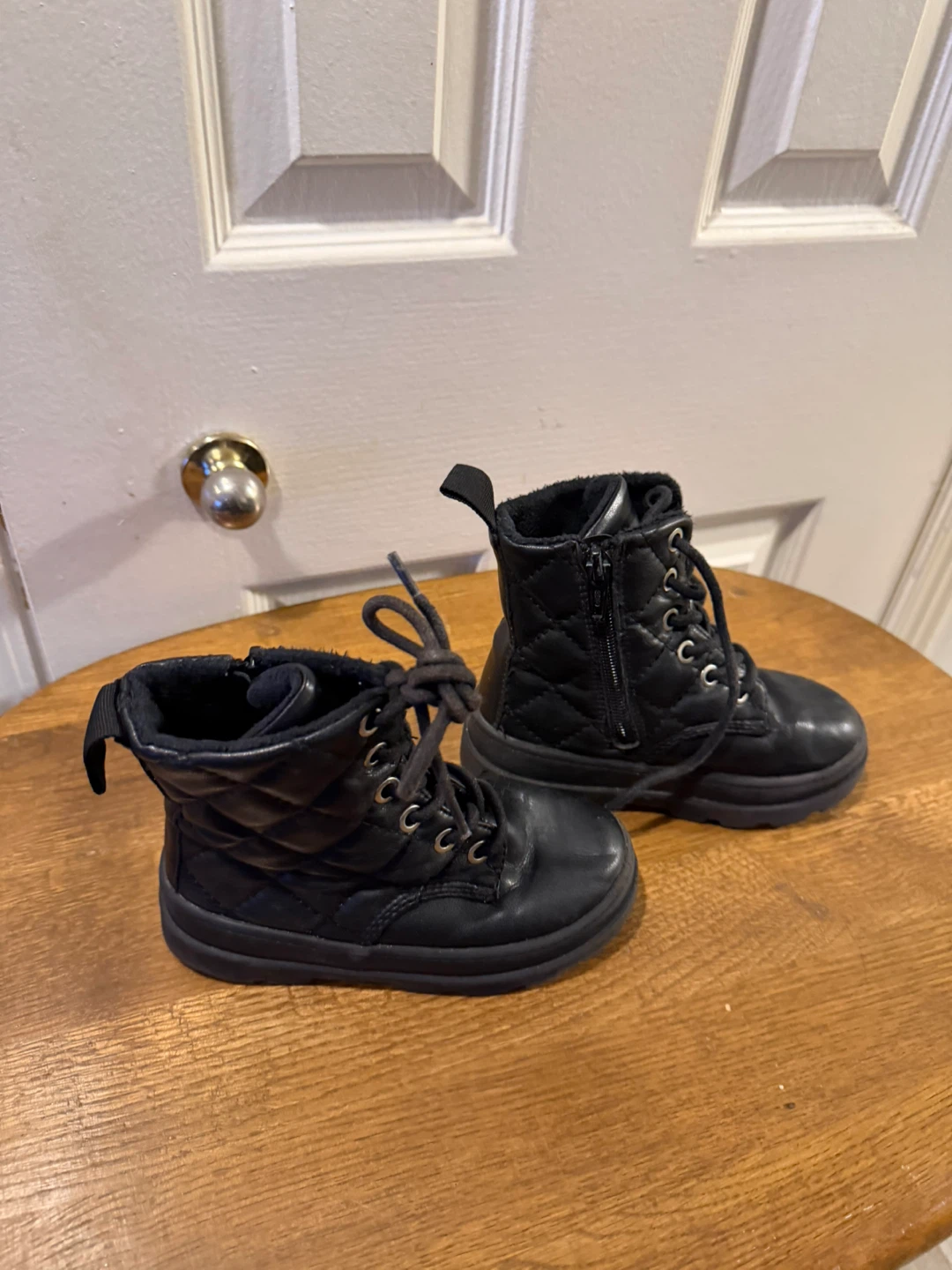 Black H&M Quilted Combat Boots - photo 2