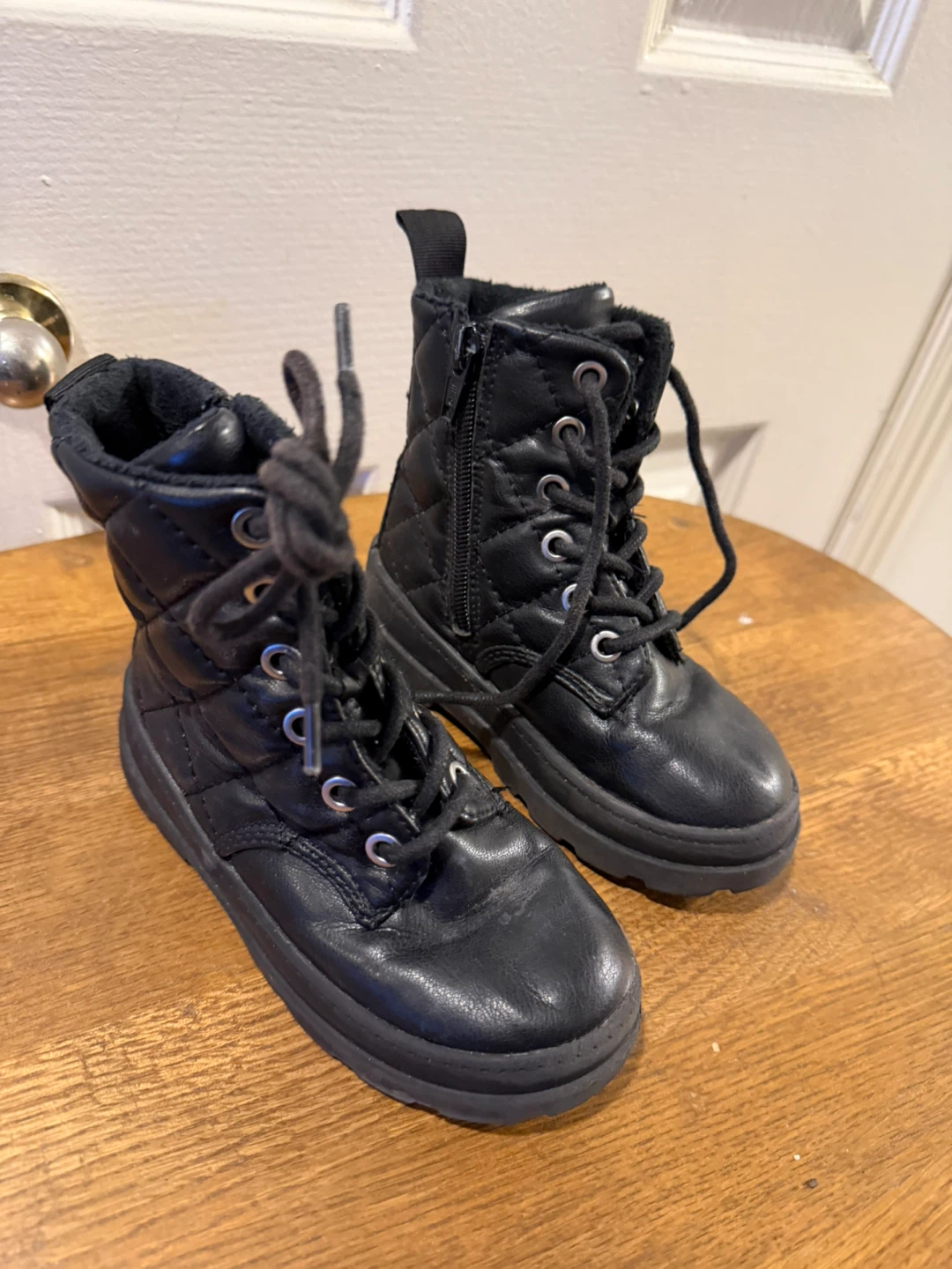 Black H&M Quilted Combat Boots