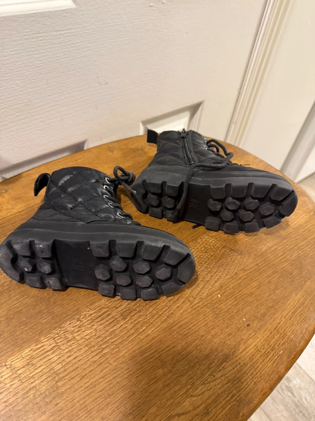 Black H&M Quilted Combat Boots - photo 3