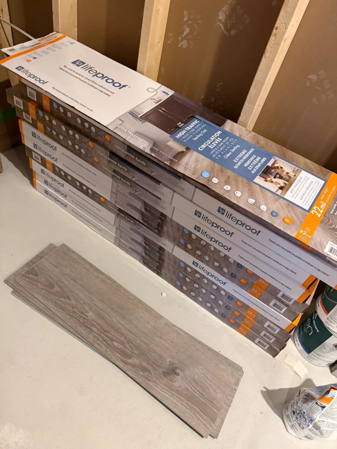 10 boxes of new flooring