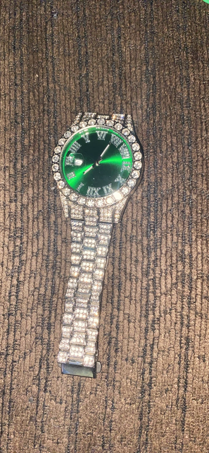 Men's Diamond Accent Watch with Green Dial